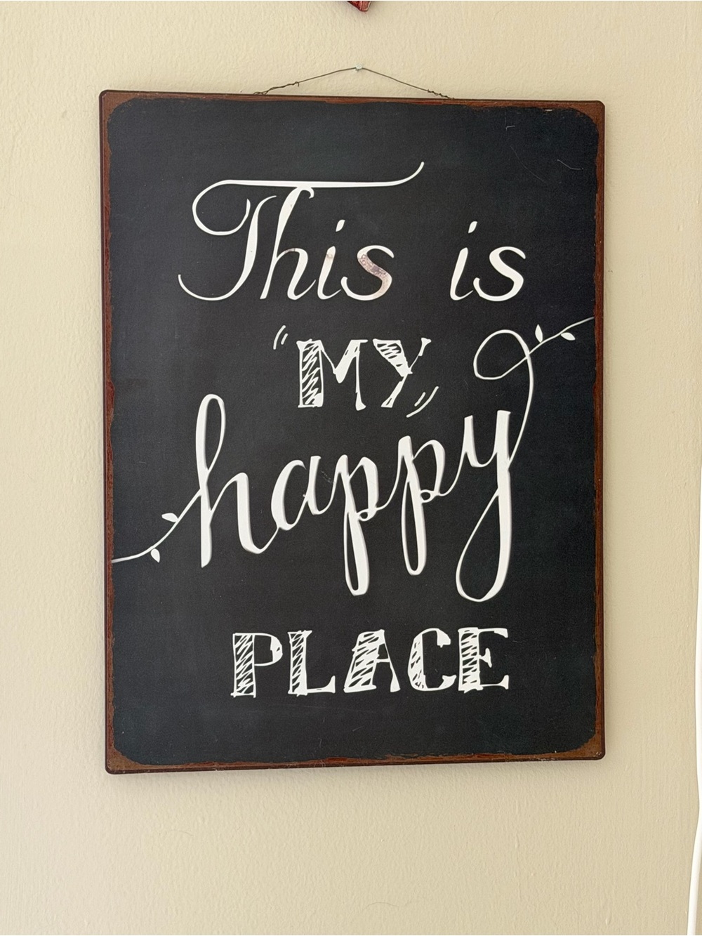 This Is My Happy Place Black & White Wall Sign